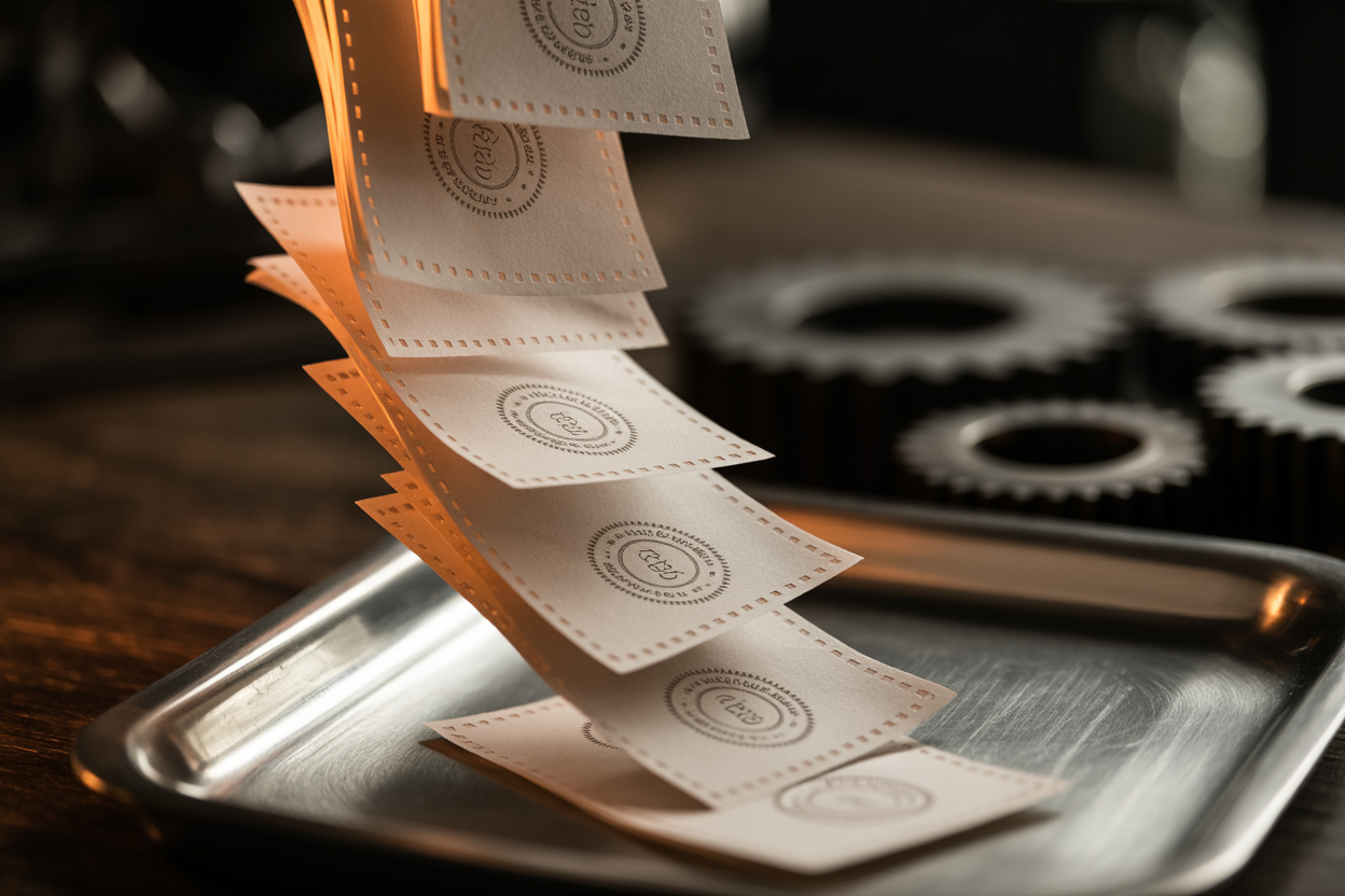 Stamped audit ledger proof slips